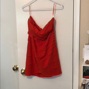 ark & co red strapless dress
